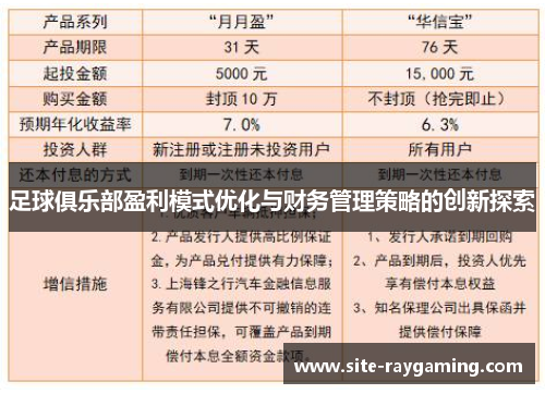 足球俱乐部盈利模式优化与财务管理策略的创新探索